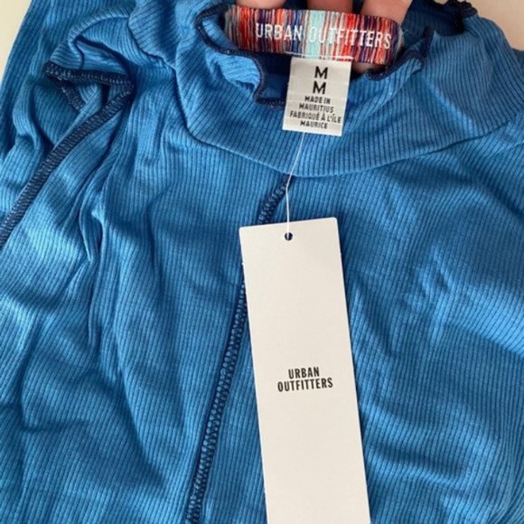 Urban Outfitters | UO Deja Seamed Mini Dress Sleeveless Ribbed Blue New Medium - Picture 14 of 15